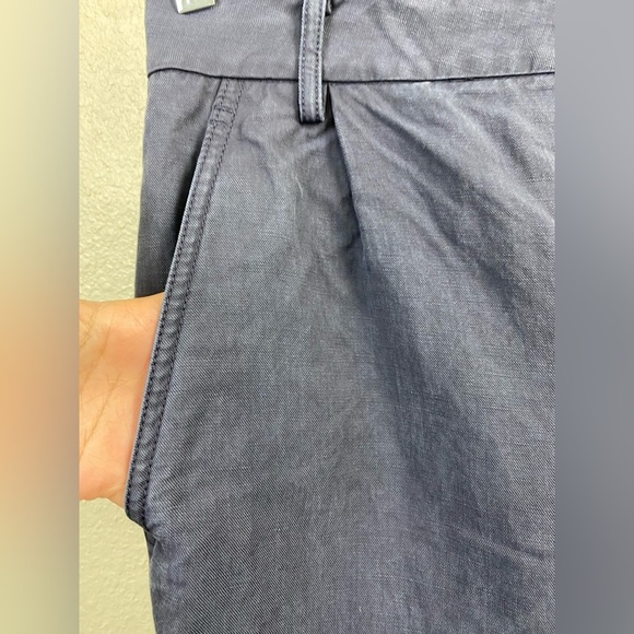 VINCE Linen Lyocell Cotton Blend Washed Faded Blue Trouser Casual Cropped Pant 4 - Picture 10 of 14